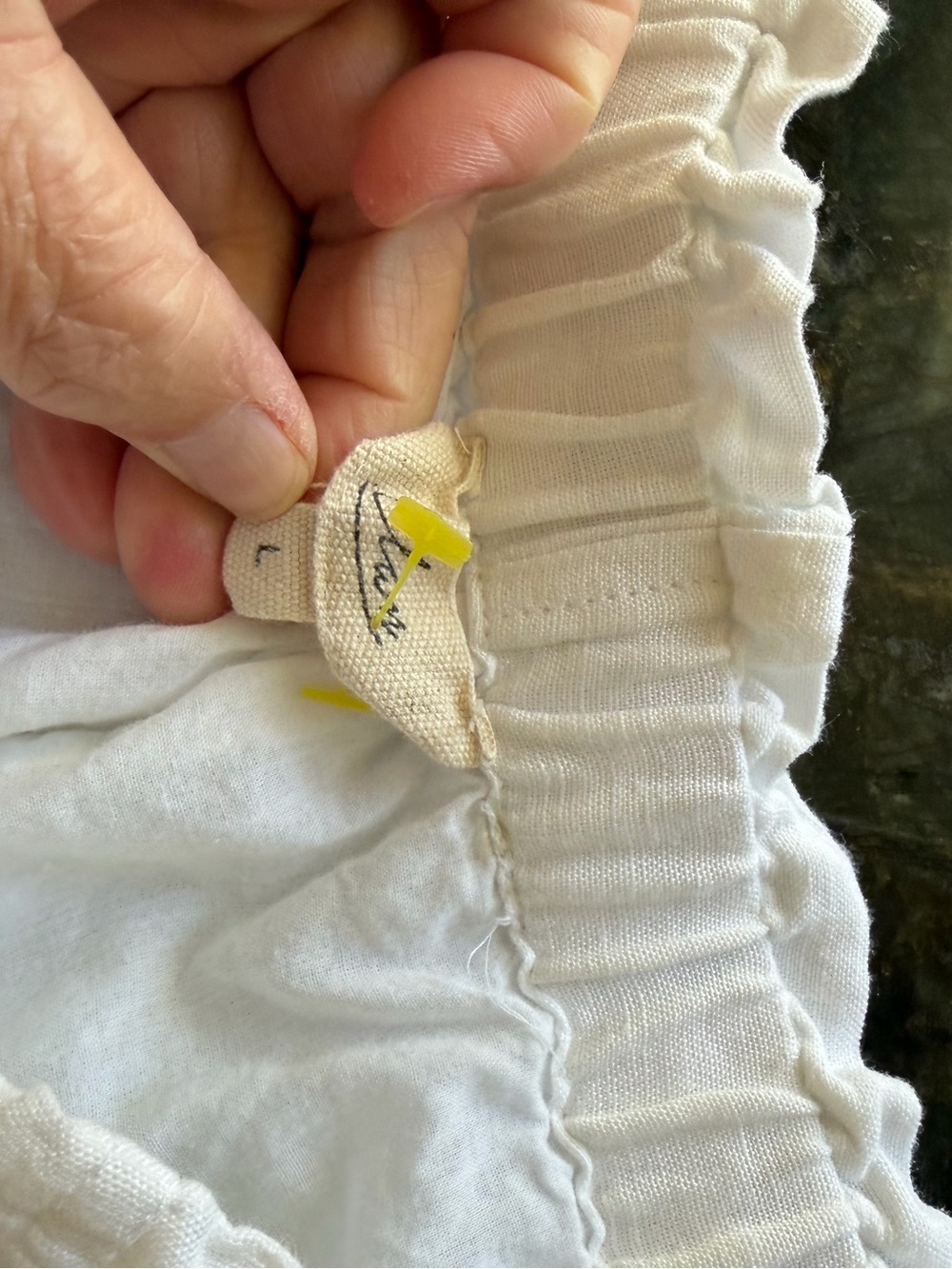 ELAN Linen & Cotton Blend White Lined Cargo Pull On Pants. SZ LG. Coastal. EUC - Picture 5 of 9